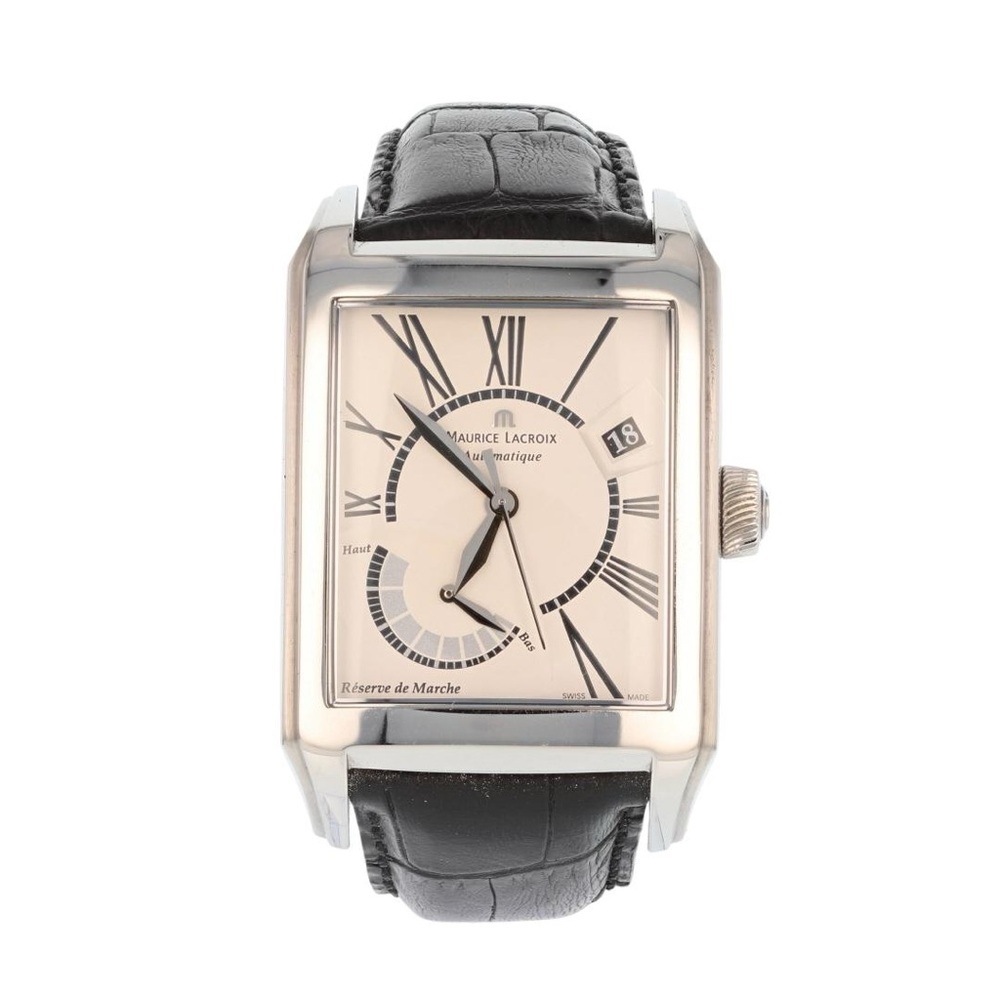 Maurice Lacroix Reserve de Marche Swiss Automatic Watch Stainless Steel, Leather